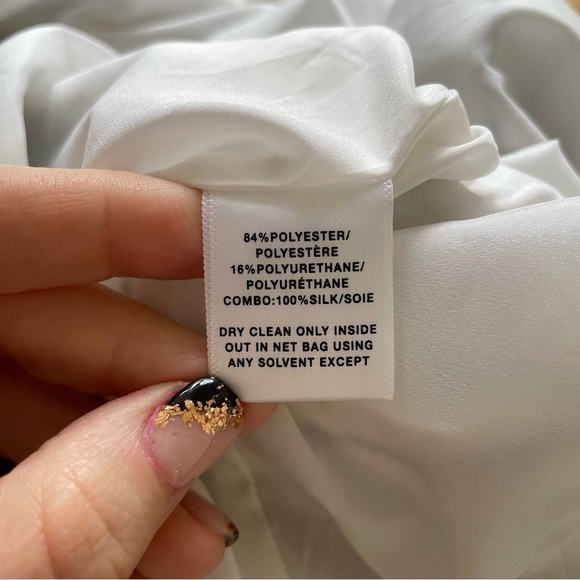 Lafayette 148 New York Emma Peplum Black Silk Embellished Combo Dress EUC Size 4 - Picture 7 of 9